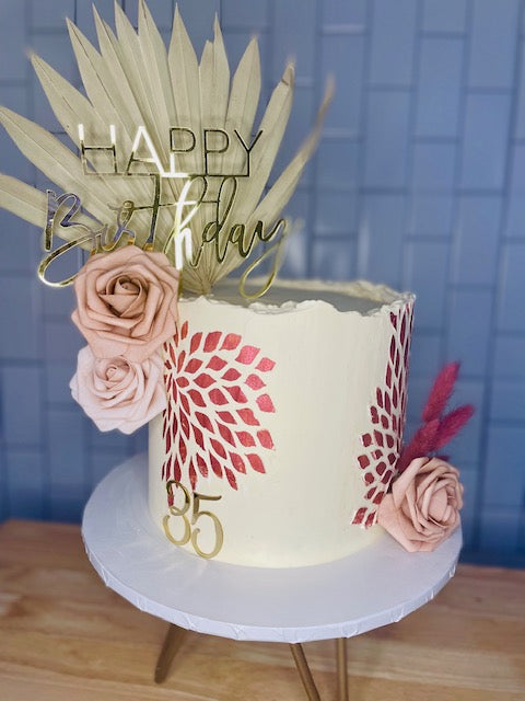 8” Round Cake Boho Theme